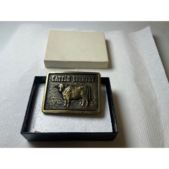 Vintage Nutrena Feeds Cattle Country Belt Buckle Cargill Limited Edition Brass